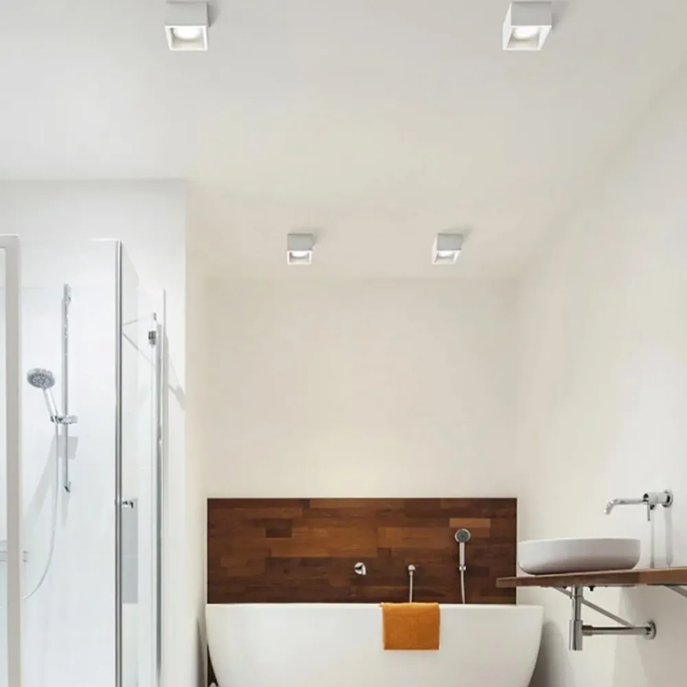 Plafoniere Moderne-Sforzin Illuminazione Plafoniera quadrata da cucina sforzin mylasa in gesso