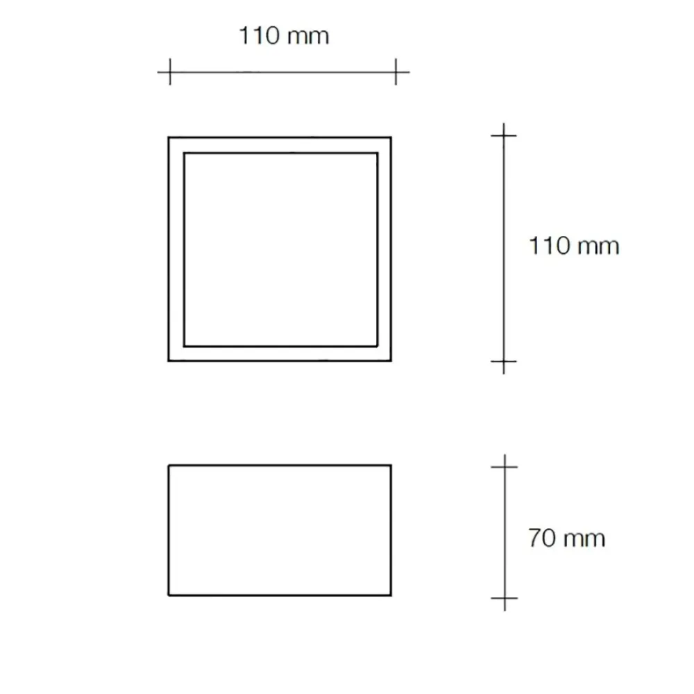 Plafoniere Moderne-Sforzin Illuminazione Plafoniera quadrata da cucina sforzin mylasa in gesso