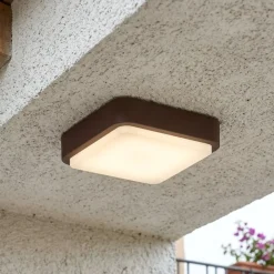 Plafoniere Da Esterno-Top Light Plafoniera quadrata da esterno corten irvine