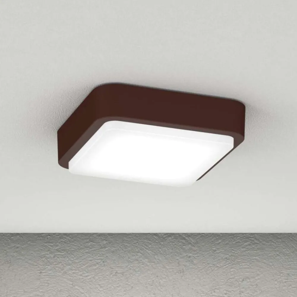 Plafoniere Da Esterno-Top Light Plafoniera quadrata da esterno corten irvine