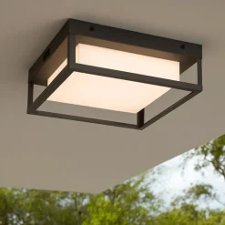 Plafoniere Da Esterno-Selezionato da Mazzolaluce Plafoniera quadrata da esterno antracite led 14w cct anti corrosione