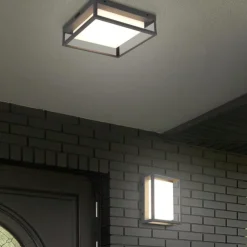 Plafoniere Da Esterno-Selezionato da Mazzolaluce Plafoniera quadrata da esterno antracite led 14w cct anti corrosione