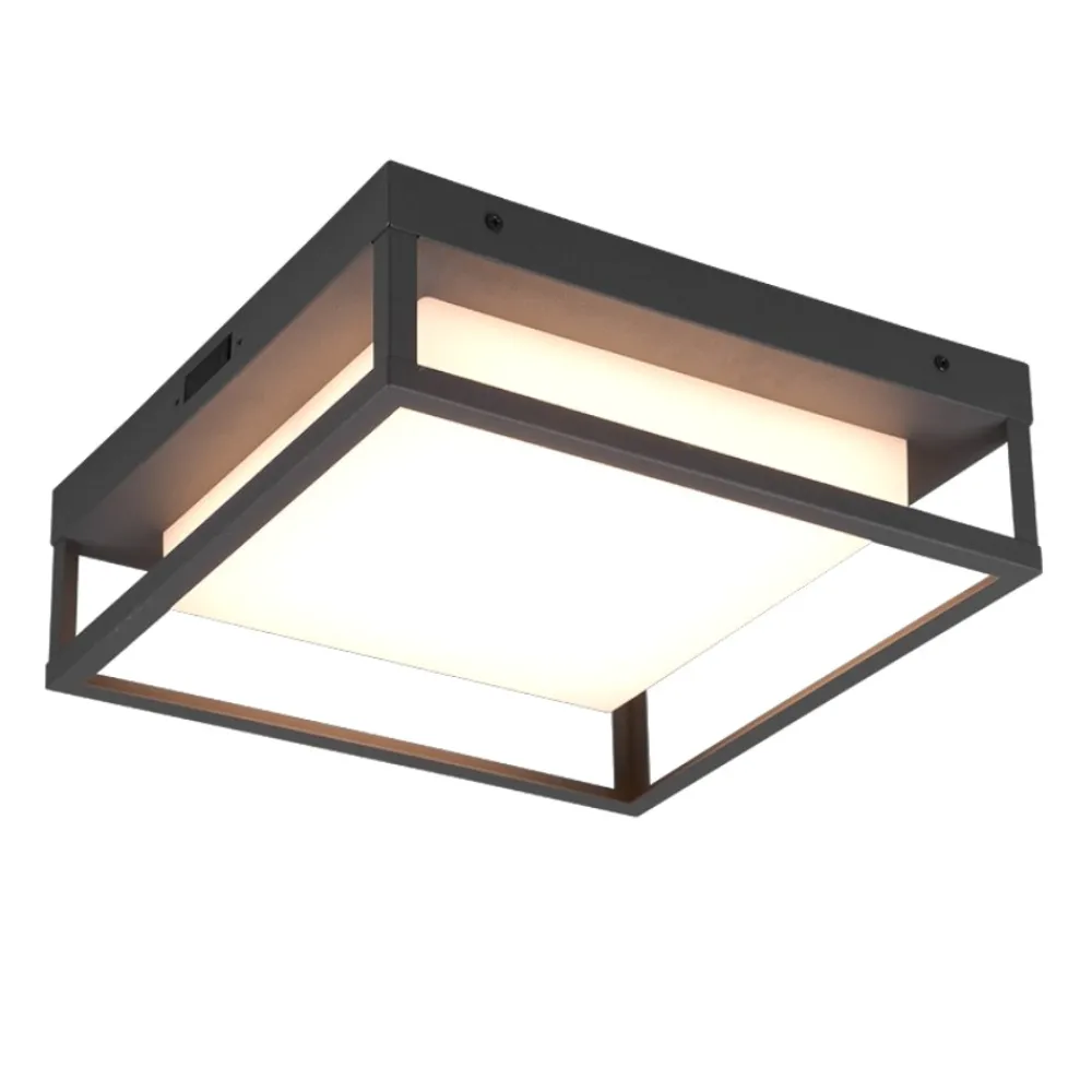 Plafoniere Da Esterno-Selezionato da Mazzolaluce Plafoniera quadrata da esterno antracite led 14w cct anti corrosione