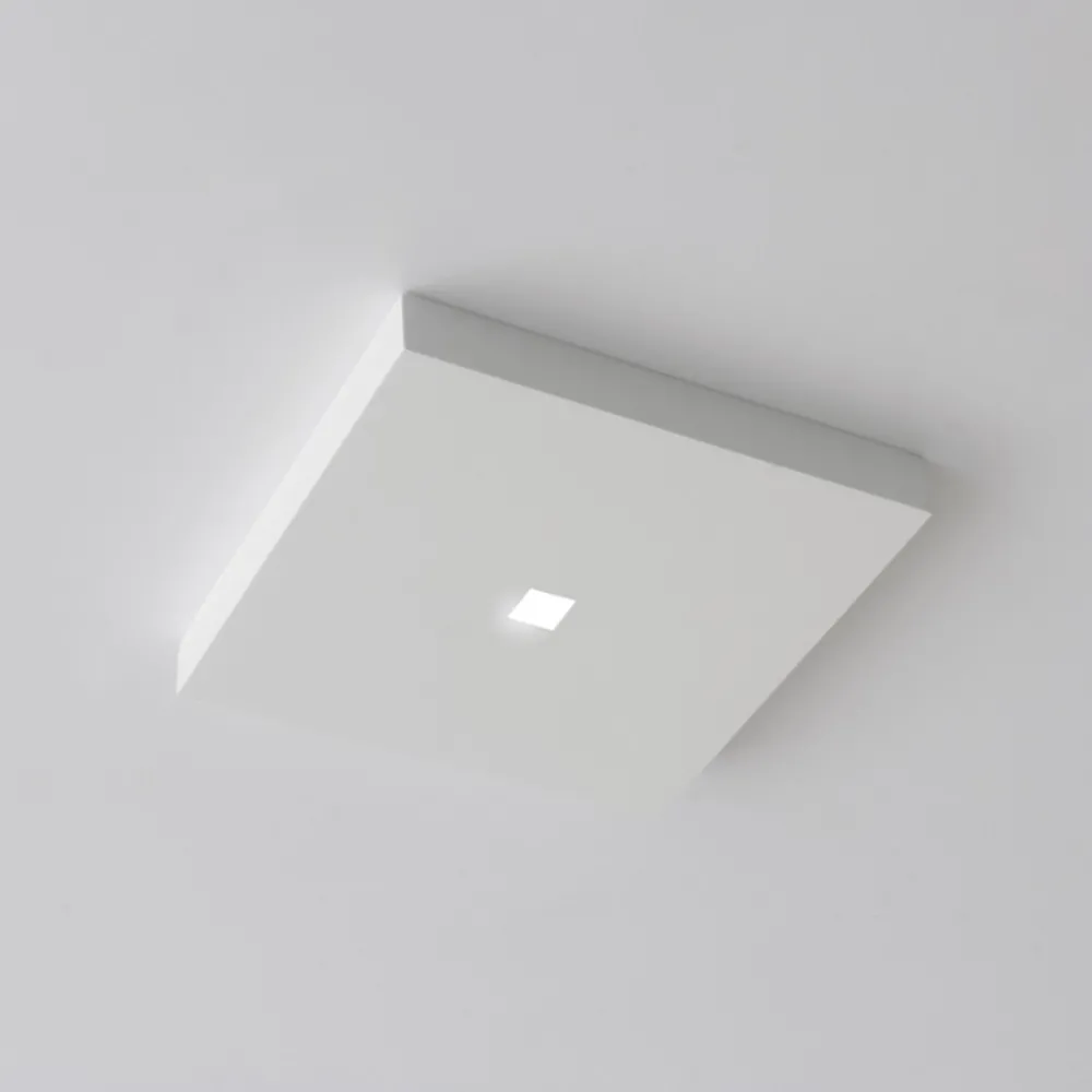 Plafoniere Moderne-Selezionato da Mazzolaluce Plafoniera quadrata di gesso cristaly 11w 3000k ceramica bianca