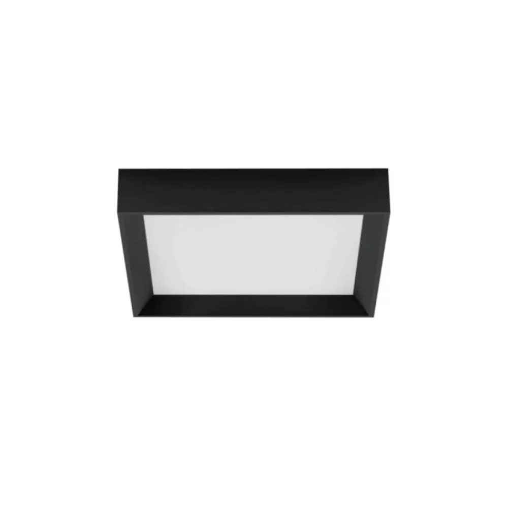 Plafoniere Moderne-Linea Light Plafoniera quadrata led 3000k nera tara