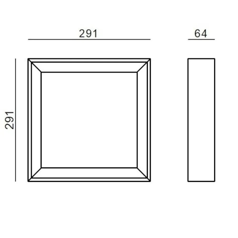 Plafoniere Moderne-Linea Light Plafoniera quadrata led 3000k nera tara