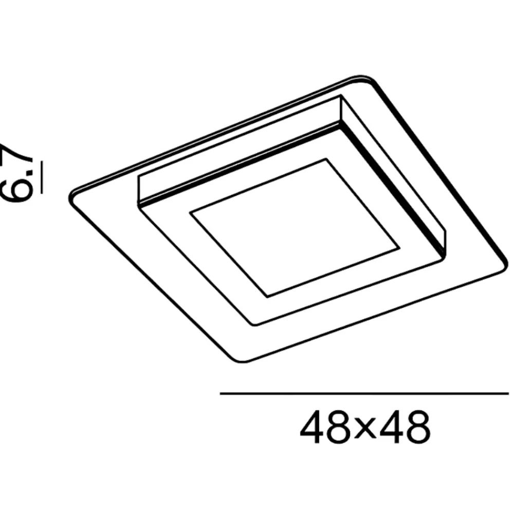 Plafoniere Moderne-Perenz Illuminazione Plafoniera quadrata led 45w cct moderna perenz bend