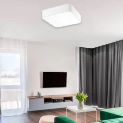Plafoniere Moderne-Selezionato da Mazzolaluce Plafoniera quadrata per cucina di colore bianco