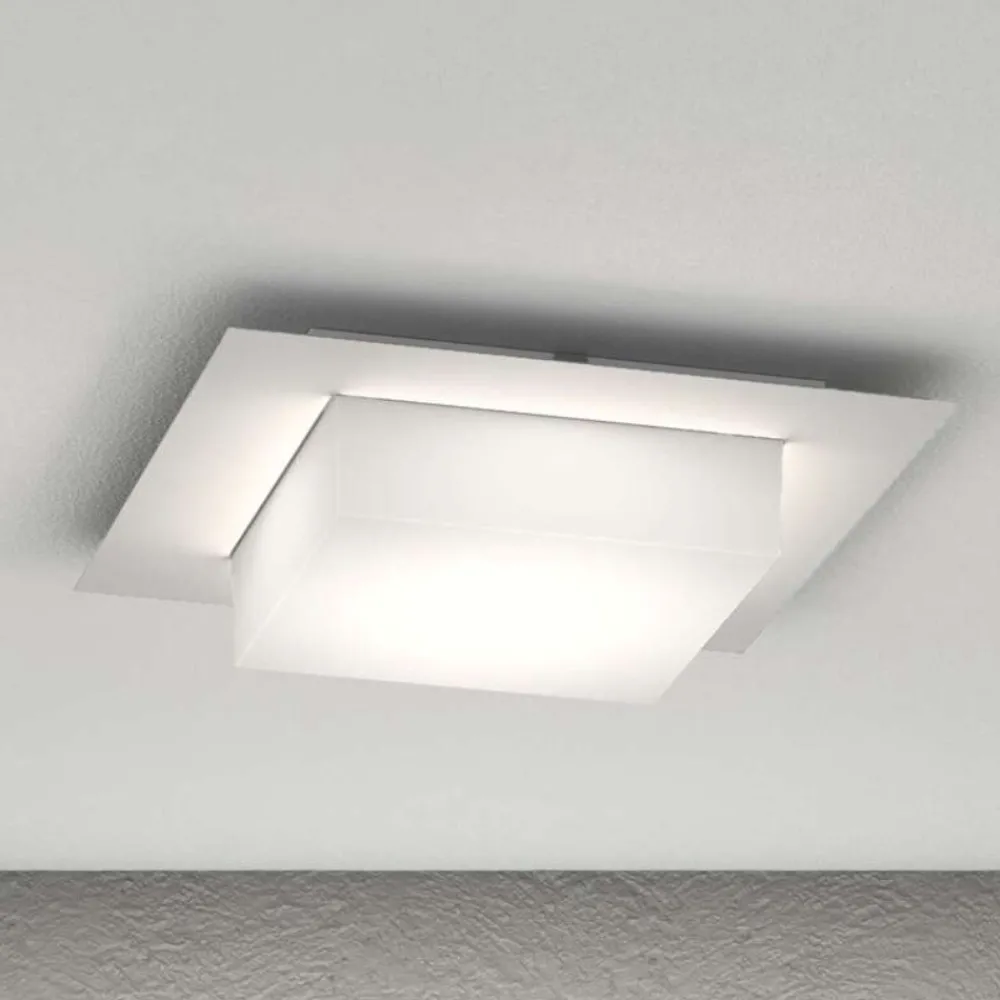 Plafoniere Da Esterno-Top Light Plafoniera quadrata per esterno balcone grigia miami