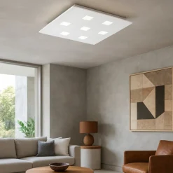 Plafoniere Moderne-Perenz Illuminazione Plafoniera quadrata pixel per soggiorno moderno