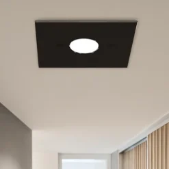 Plafoniere Moderne-Top Light Plafoniera quadrata path vetro marrone lucido
