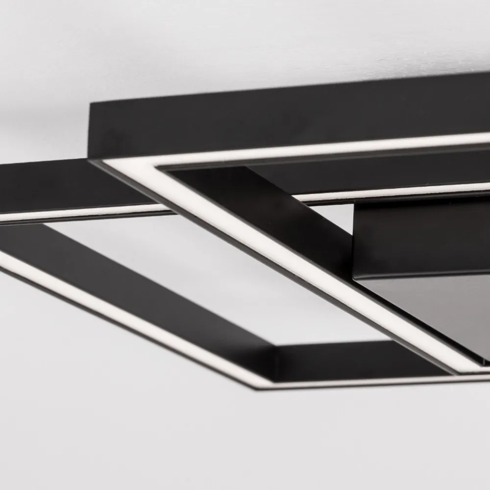 Plafoniere Moderne-Selezionato da Mazzolaluce Plafoniera quadrati led 25w 3000k nera design moderna