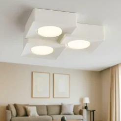 Plafoniere Moderne-Selezionato da Mazzolaluce Plafoniera quadrati per cucina in gesso ceramico bianca