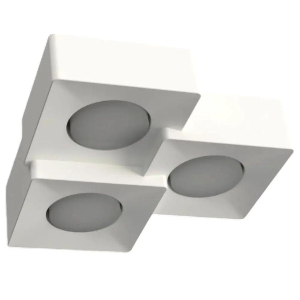 Plafoniere Moderne-Selezionato da Mazzolaluce Plafoniera quadrati per cucina in gesso ceramico bianca