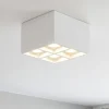 Plafoniere Moderne-Selezionato da Mazzolaluce Plafoniera quadrato da soffitto 4 luci in gesso bianco