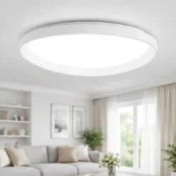 Plafoniere Moderne-Fabas Luce Plafoniera quirk bianca 60cm led 2700k 3200k 4000k moderna