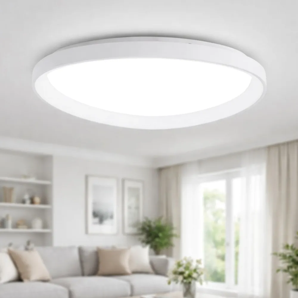 Plafoniere Moderne-Fabas Luce Plafoniera quirk bianca 60cm led 2700k 3200k 4000k moderna