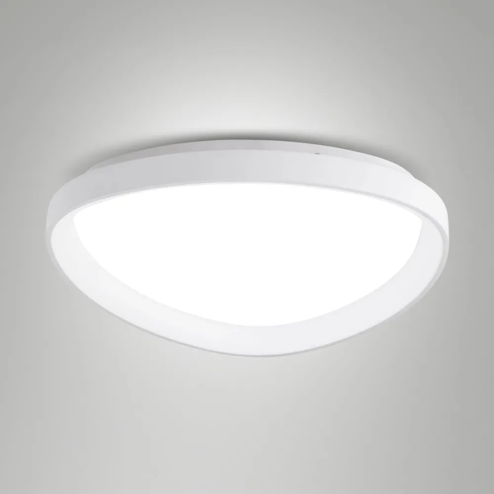 Plafoniere Moderne-Fabas Luce Plafoniera quirk bianca 60cm led 2700k 3200k 4000k moderna