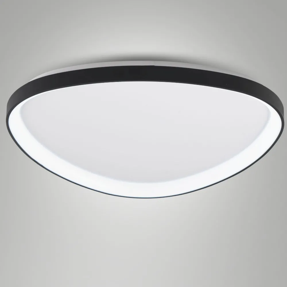 Plafoniere Moderne-Fabas Luce Plafoniera quirk nera 80cm moderna led 75w 2700k 3200k 4000k