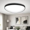 Plafoniere Moderne-Fabas Luce Plafoniera quirk nera 60cm led 2700k 3200k 4000k moderna