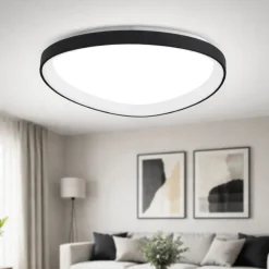 Plafoniere Moderne-Fabas Luce Plafoniera quirk nera 60cm led 2700k 3200k 4000k moderna