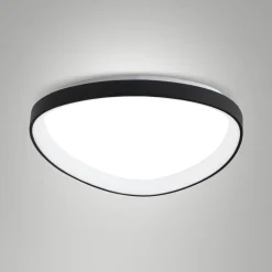 Plafoniere Moderne-Fabas Luce Plafoniera quirk nera 60cm led 2700k 3200k 4000k moderna