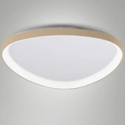 Plafoniere Moderne-Fabas Luce Plafoniera quirk ottone satinato 80cm moderna led 2700k 3200k 4000k