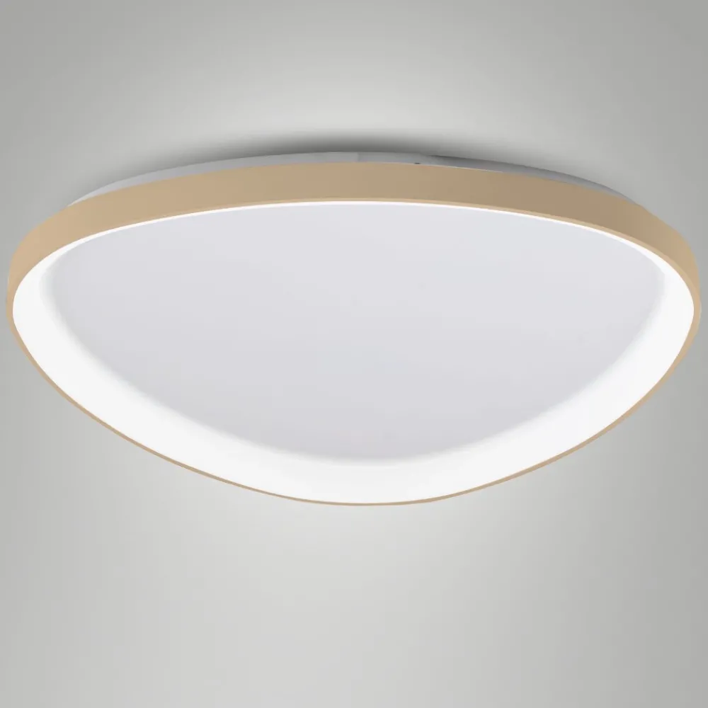 Plafoniere Moderne-Fabas Luce Plafoniera quirk ottone satinato 80cm moderna led 2700k 3200k 4000k