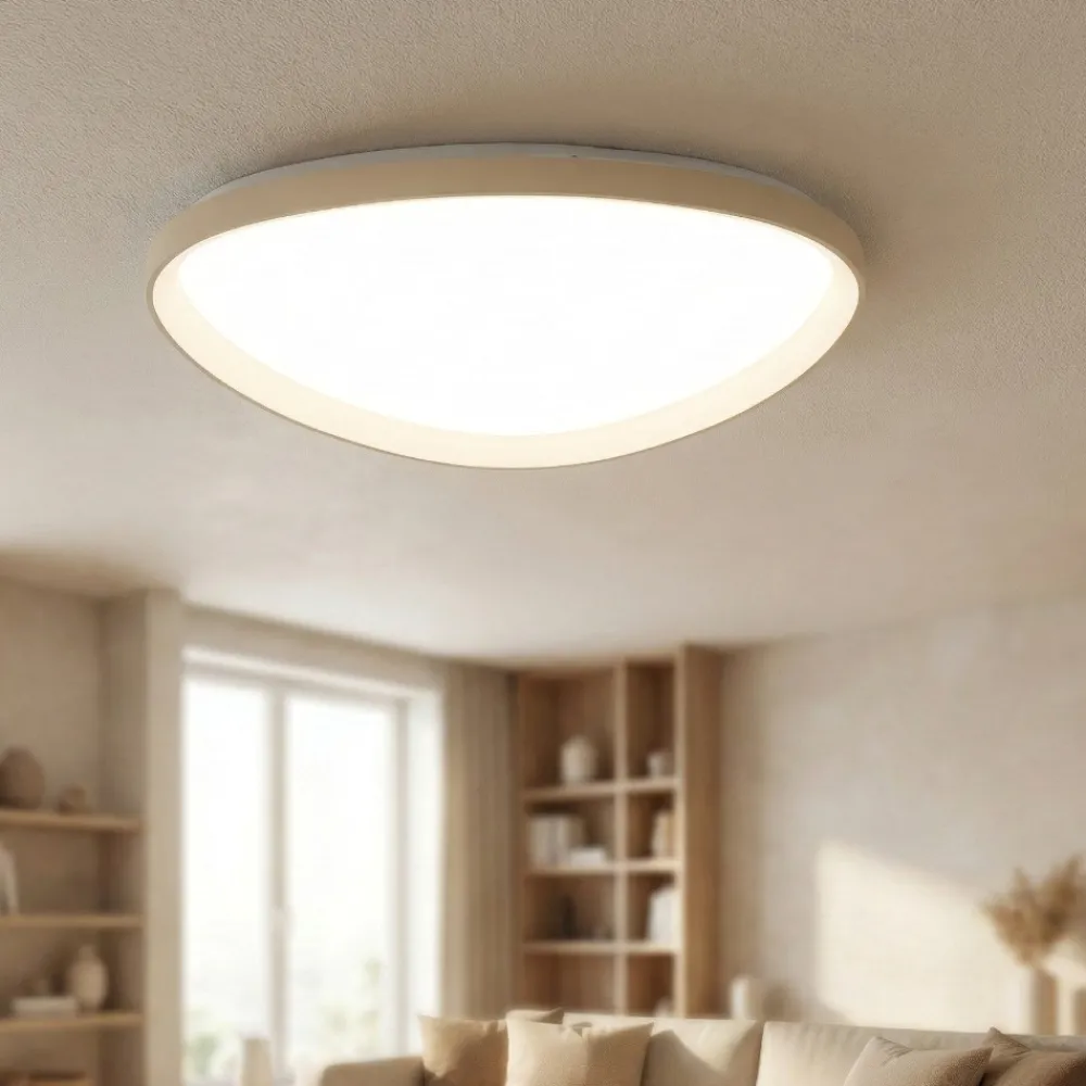 Plafoniere Moderne-Fabas Luce Plafoniera quirk ottone satinato 80cm moderna led 2700k 3200k 4000k