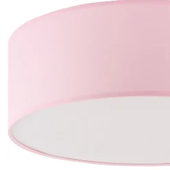 Plafoniere Moderne-Selezionato da Mazzolaluce Plafoniera rosa per cameretta bambina cilindro di tessuto