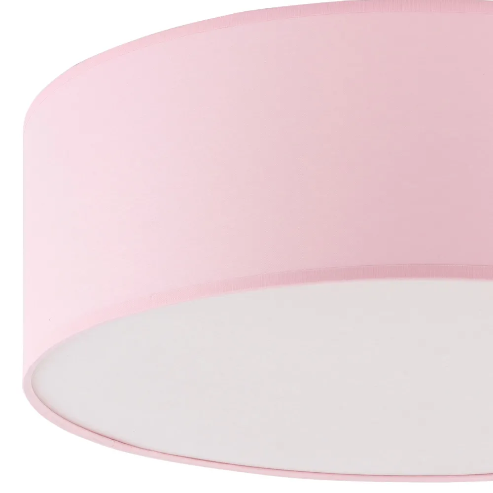Plafoniere Moderne-Selezionato da Mazzolaluce Plafoniera rosa per cameretta bambina cilindro di tessuto