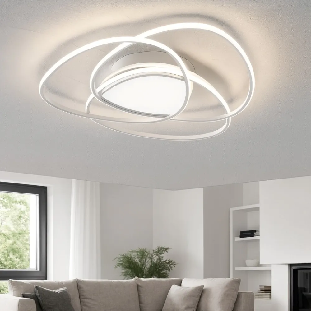 Plafoniere Moderne-Ondaluce Plafoniera rose gr grigio design led moderna