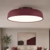 Plafoniere Moderne-Selezionato da Mazzolaluce Plafoniera rosso bordeaux 50 cm moderna per soggiorno led 36w 3000k dimmerabile