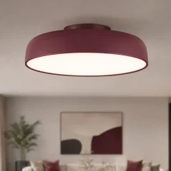 Plafoniere Moderne-Selezionato da Mazzolaluce Plafoniera rosso bordeaux 50 cm moderna per soggiorno led 36w 3000k dimmerabile