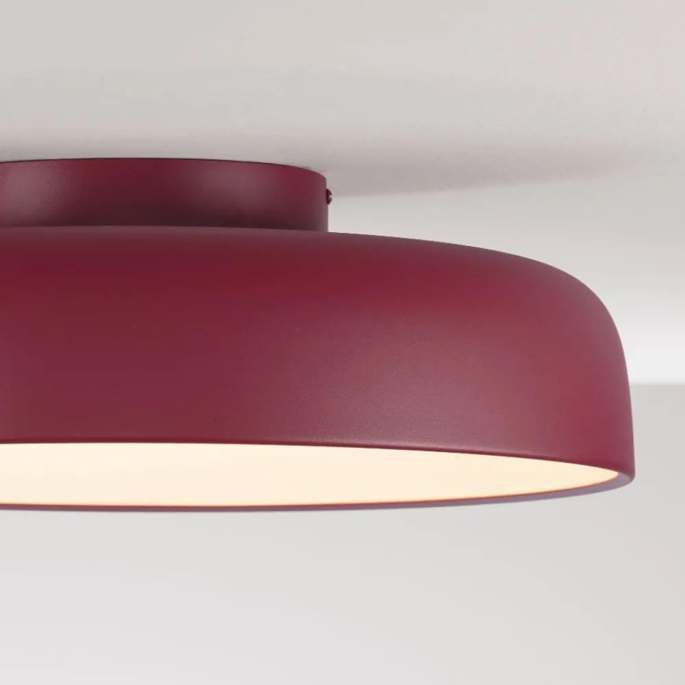 Plafoniere Moderne-Selezionato da Mazzolaluce Plafoniera rosso bordeaux 50 cm moderna per soggiorno led 36w 3000k dimmerabile