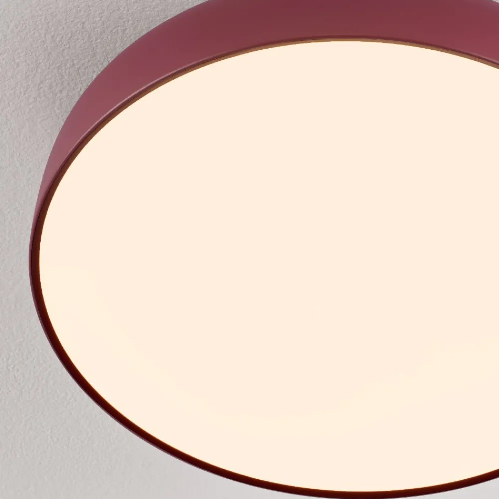 Plafoniere Moderne-Selezionato da Mazzolaluce Plafoniera rosso bordeaux 50 cm moderna per soggiorno led 36w 3000k dimmerabile