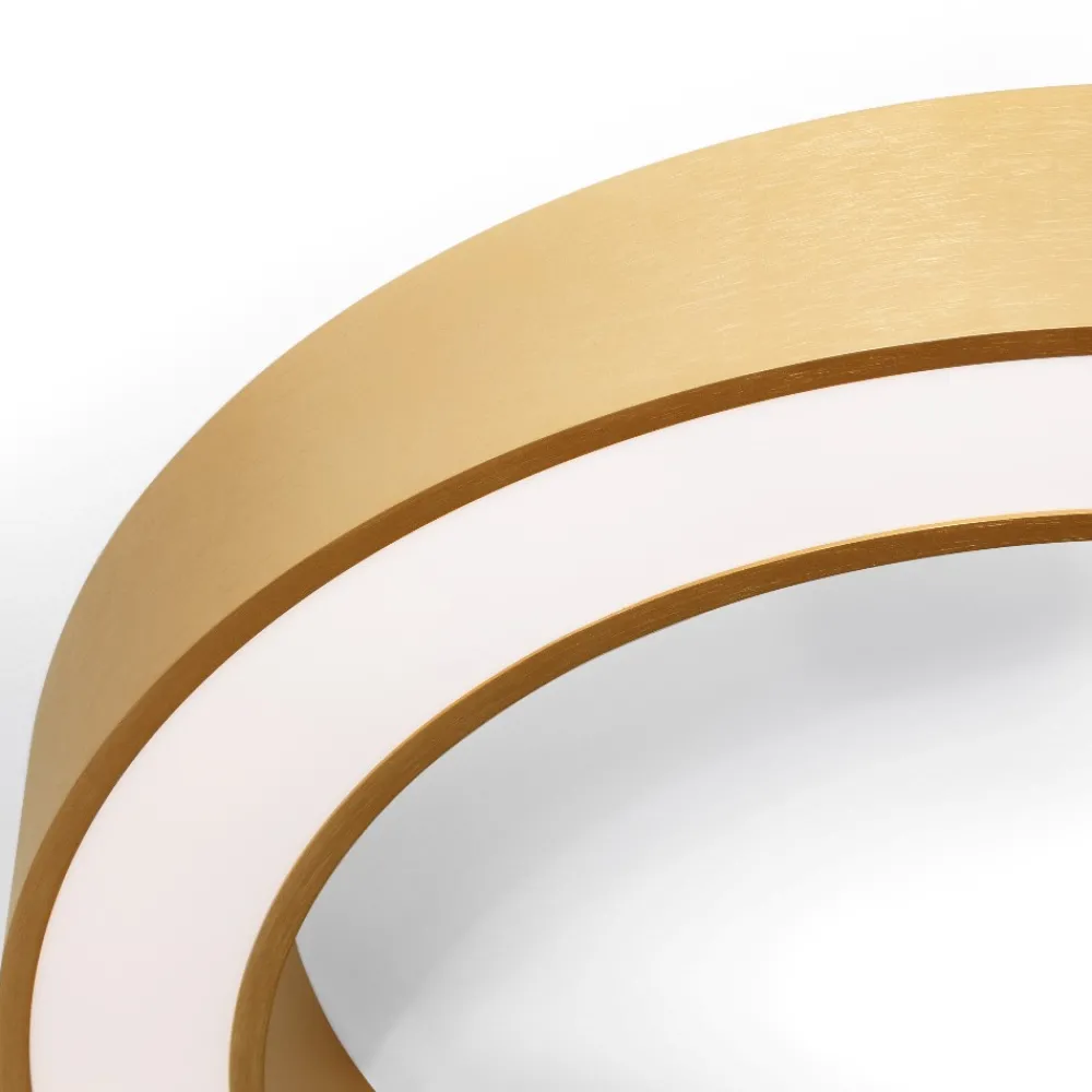 Plafoniere Moderne-Selezionato da Mazzolaluce Plafoniera rotonda anello oro 60 cm moderna led 48w cct 2700k a 4000k dimmerabile telecomando app