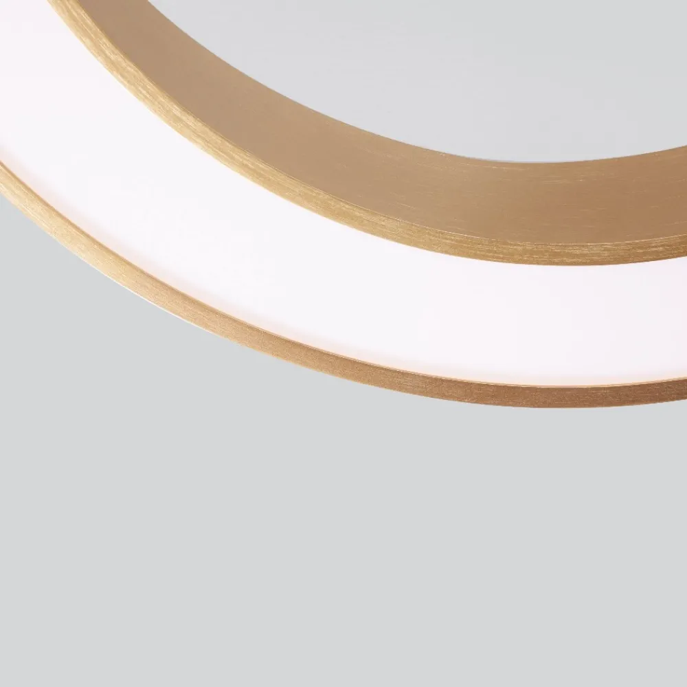 Plafoniere Moderne-Selezionato da Mazzolaluce Plafoniera rotonda anello oro 60 cm moderna led 48w cct 2700k a 4000k dimmerabile telecomando app