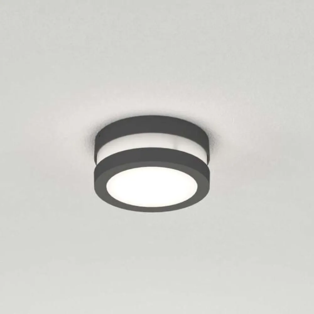 Plafoniere Da Esterno-Top Light Plafoniera rotonda antracite per esterno balcone soho