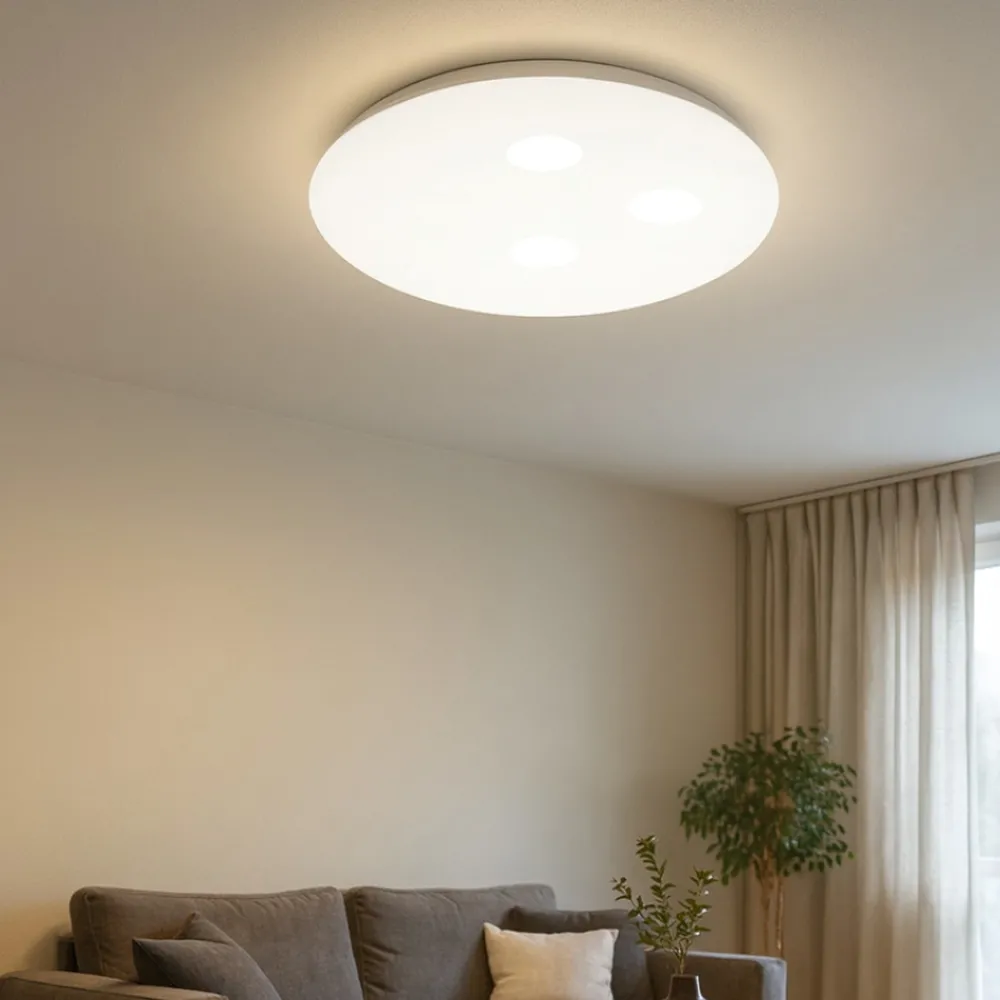 Plafoniere Moderne-Perenz Illuminazione Plafoniera rotonda bianca random perenz led 27w 3000k moderna