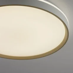 Plafoniere Moderne-Selezionato da Mazzolaluce Plafoniera rotonda bianco sabbia led 20w 2700k a 6500k cont elecomando