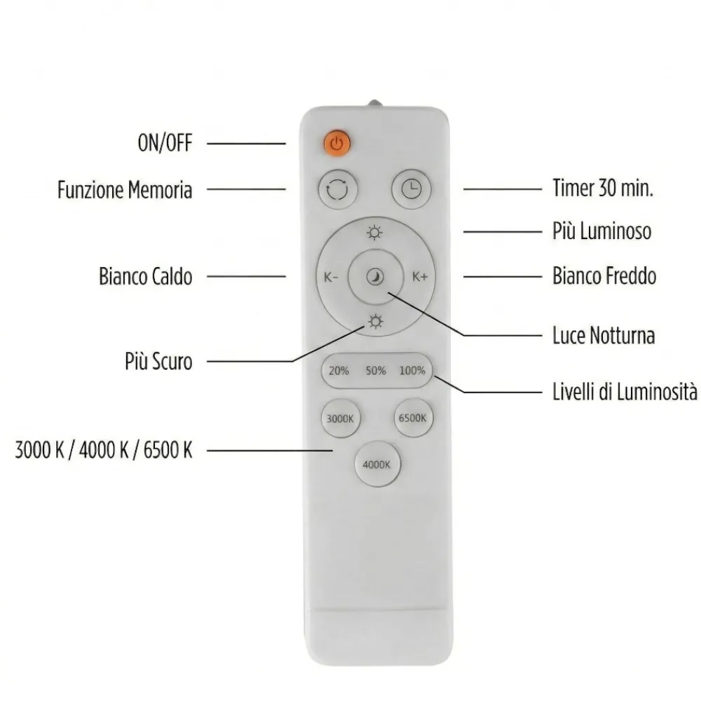 Plafoniere Moderne-Selezionato da Mazzolaluce Plafoniera rotonda bianco sabbia led 20w 2700k a 6500k cont elecomando