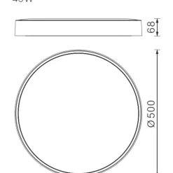 Plafoniere Moderne-Selezionato da Mazzolaluce Plafoniera rotonda 50cm bianca led 2700k 3300k 4000k dimmerabile