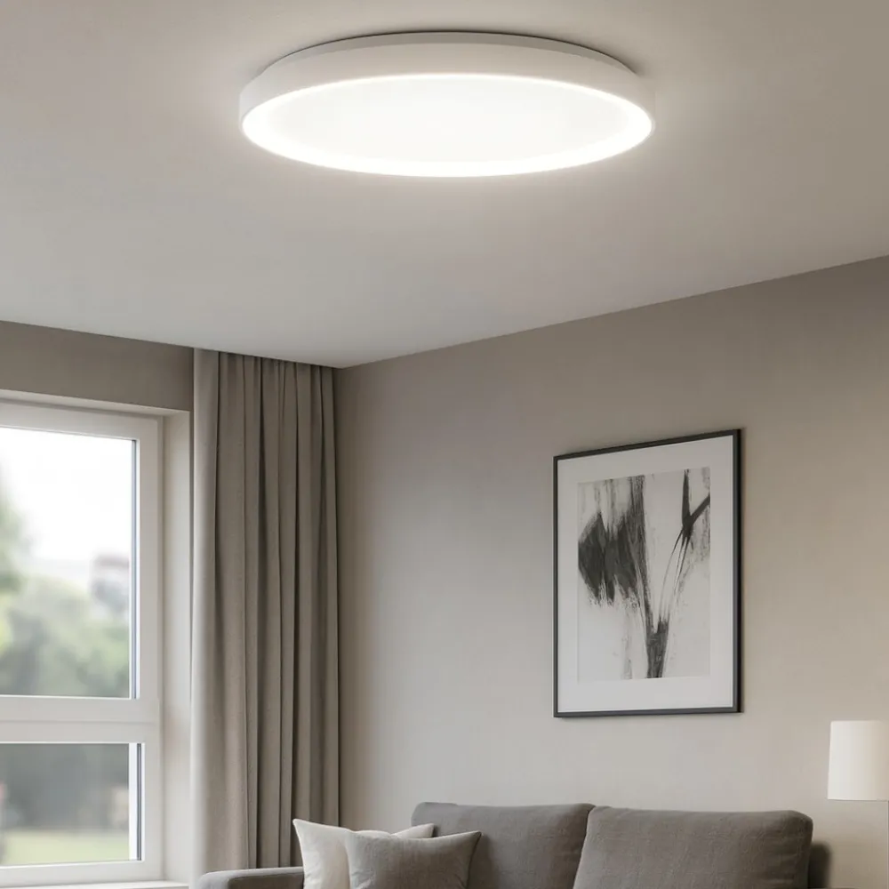 Plafoniere Moderne-Selezionato da Mazzolaluce Plafoniera rotonda 38cm bianca led 3000k dimmerabile moderna