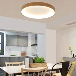 Plafoniere Moderne-Selezionato da Mazzolaluce Plafoniera rotonda 78cm effetto legno led 2700k a 5000k moderna