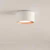 Plafoniere Moderne-Sforzin Illuminazione Plafoniera rotonda da soffitto gesso bianco interno rame sforzin nasso
