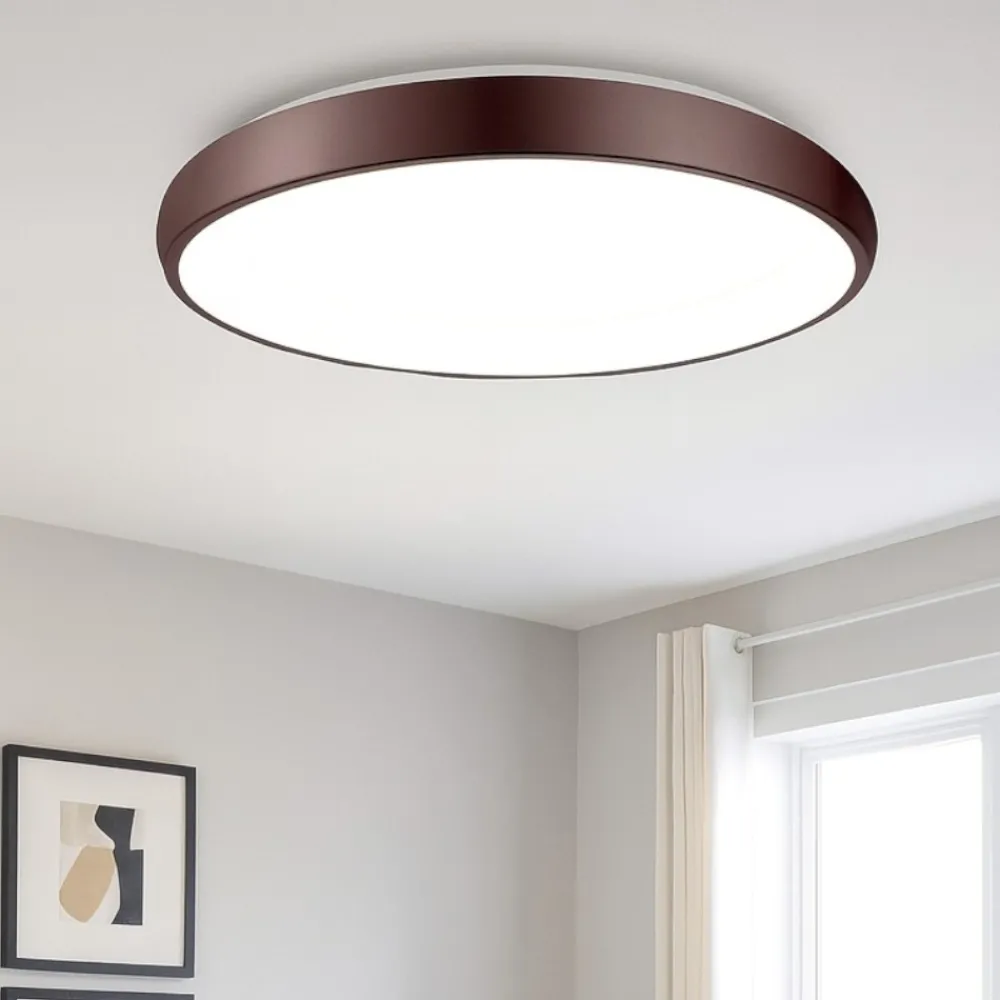 Plafoniere Moderne-Selezionato da Mazzolaluce Plafoniera rotonda marrone led 50w 3000k dimmerabile moderna