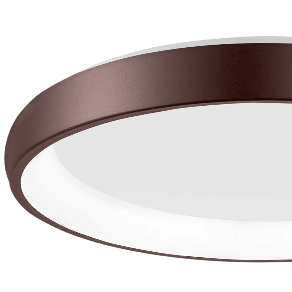 Plafoniere Moderne-Selezionato da Mazzolaluce Plafoniera rotonda marrone led 50w 3000k dimmerabile moderna