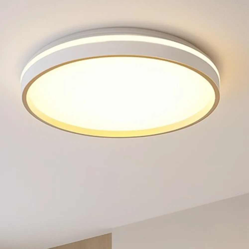 Plafoniere Moderne-Selezionato da Mazzolaluce Plafoniera rotonda moderna bianco oro led 55w cct con telecomando