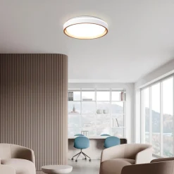 Plafoniere Moderne-Selezionato da Mazzolaluce Plafoniera rotonda moderna bianco oro led 55w cct con telecomando
